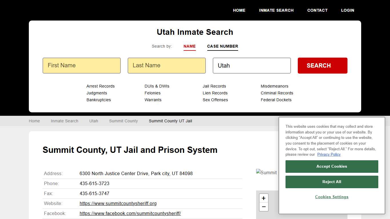 Summit County UT Jail Inmate Records Search, Utah - StateCourts