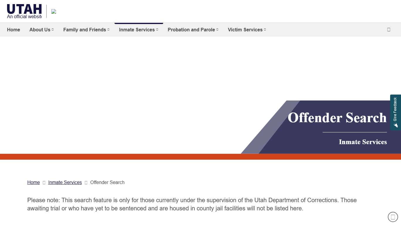 Offender Search | UDC – Corrections